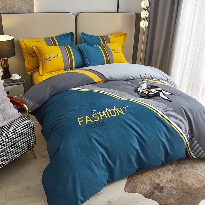 91家纺网 家纺一手货源 找家纺 格里芬家纺 2025新款全棉加厚大版磨毛纯棉磨毛四件套 斐尔