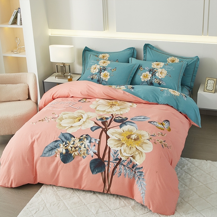 91家纺网 家纺一手货源 找家纺 格里芬家纺 2025新款全棉加厚大版磨毛纯棉磨毛四件套 美好时代