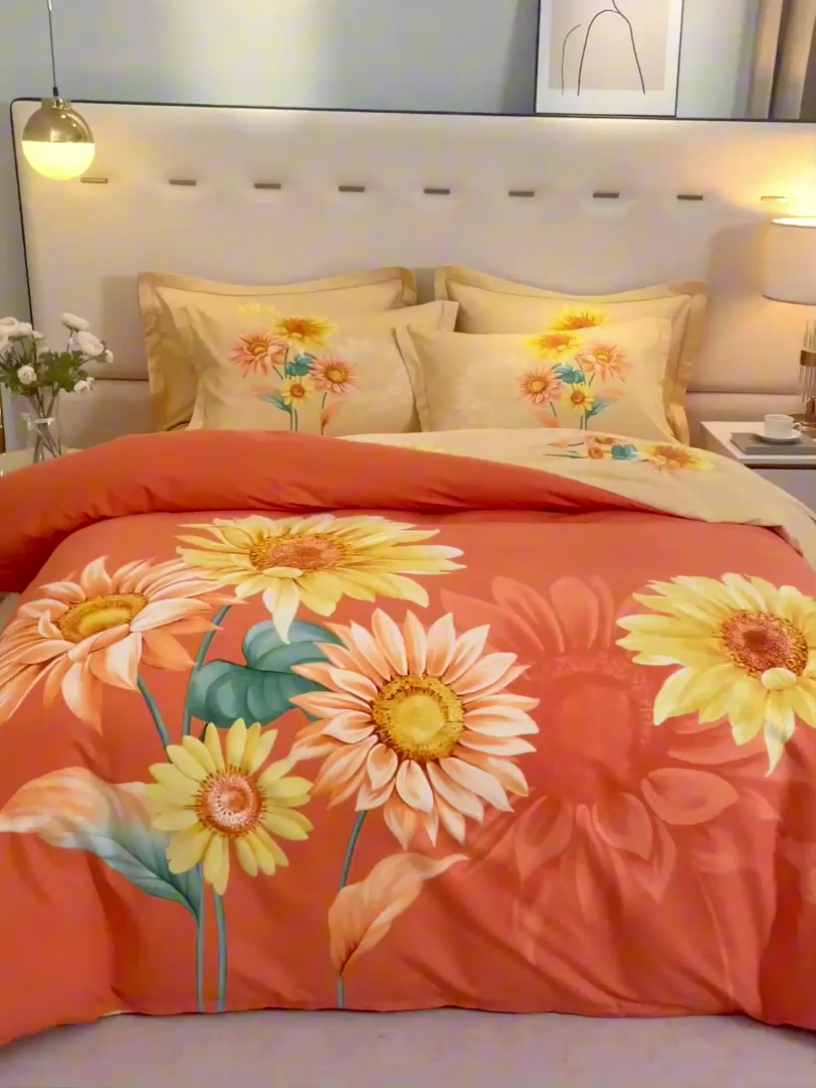 91家纺网 家纺一手货源 找家纺 格里芬家纺 2025新款全棉加厚大版磨毛纯棉磨毛四件套 风沐倾心