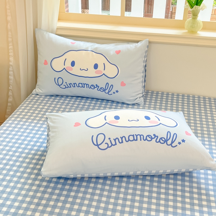 91家纺网 家纺一手货源 找家纺 桃子家居 2024纯棉大版三丽鸥卡通平网印花系列四件套 棉大版-D开心玉桂狗