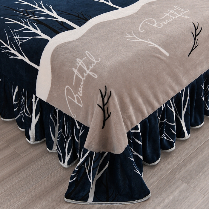 91家纺网 家纺一手货源 找家纺 绒品壹家家纺 2024新款5斤加厚金貂绒四件套 星空森林