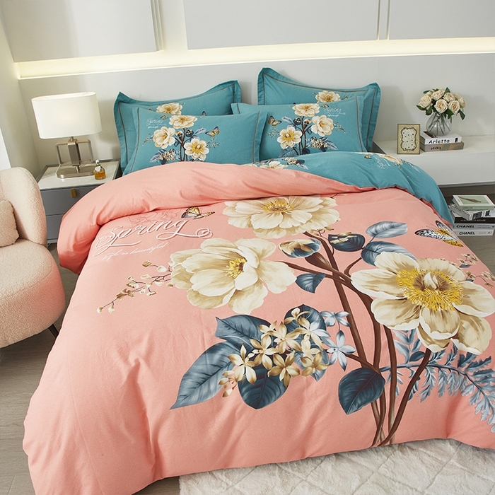 91家纺网 家纺一手货源 找家纺 格里芬家纺 2025新款全棉加厚大版磨毛纯棉磨毛四件套 美好时代