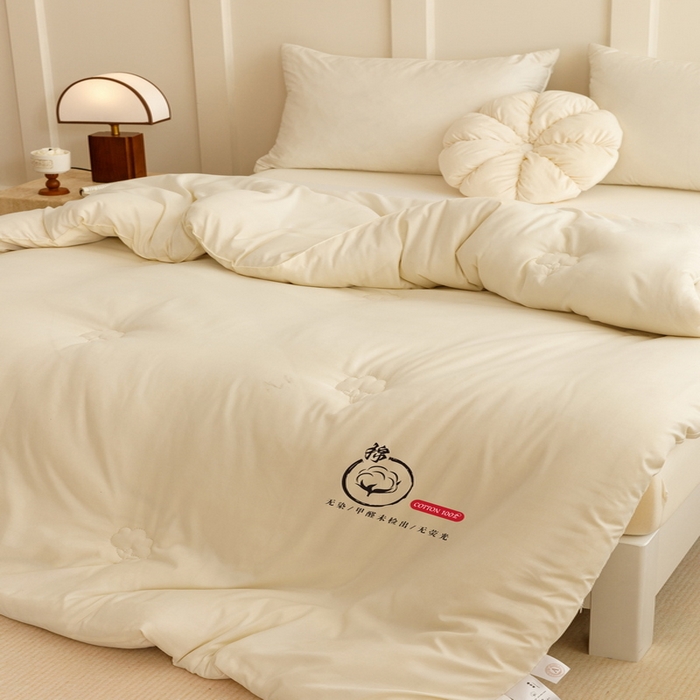 91家纺网 家纺一手货源 找家纺 卡派 2024新款水洗棉全棉新疆棉花被子被芯 P标-白色