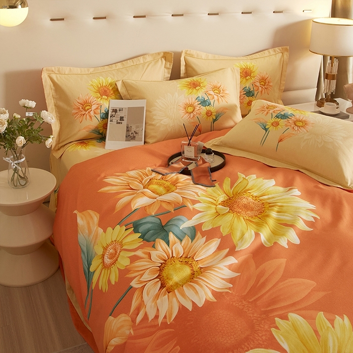 91家纺网 家纺一手货源 找家纺 格里芬家纺 2025新款全棉加厚大版磨毛纯棉磨毛四件套 风沐倾心