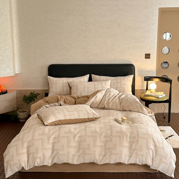 91家纺网 家纺一手货源 找家纺 ab家纺 2024新款A类全棉三层纱提花四件套--奥德赛 奥德赛 米咖