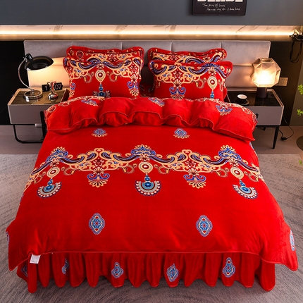 91家纺网 家纺一手货源 找家纺 （总）绒品壹家家纺 2024新款5斤加厚金貂绒四件套