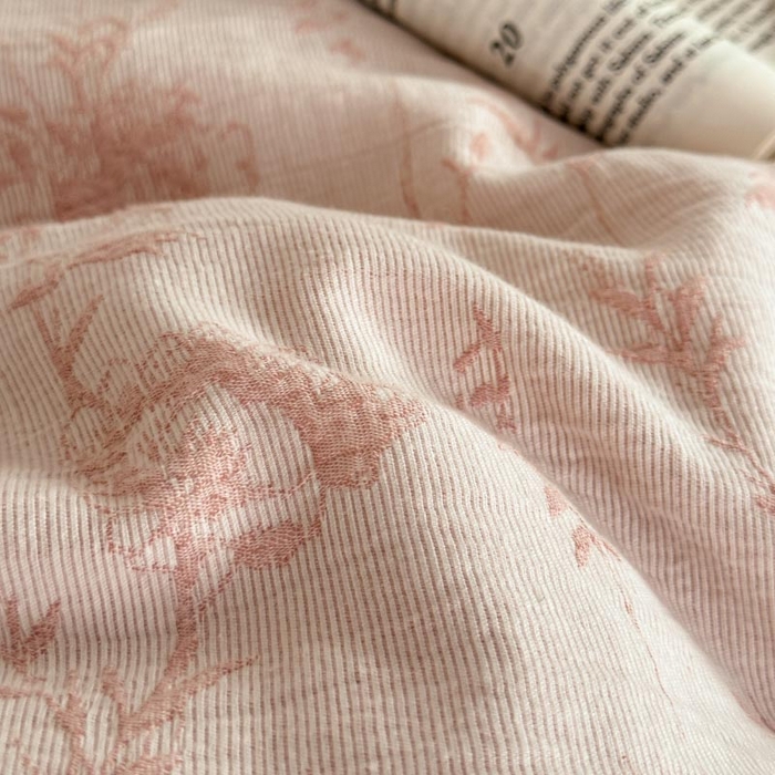 91家纺网 家纺一手货源 找家纺 2024新款A类全棉三层纱提花四件套--茵荔 茵荔-粉