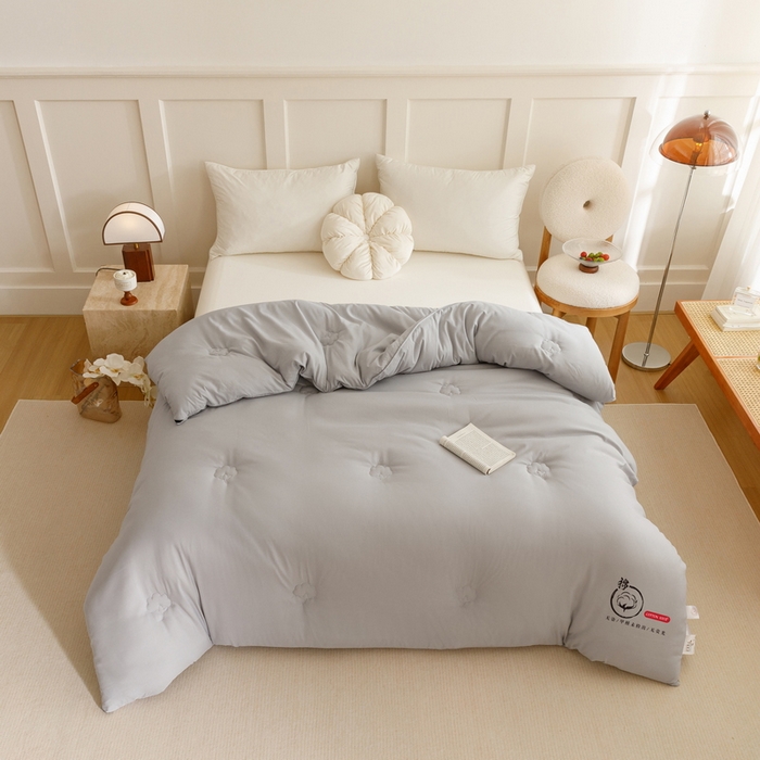 91家纺网 家纺一手货源 找家纺 卡派 2024新款水洗棉全棉新疆棉花被子被芯 P标-灰色