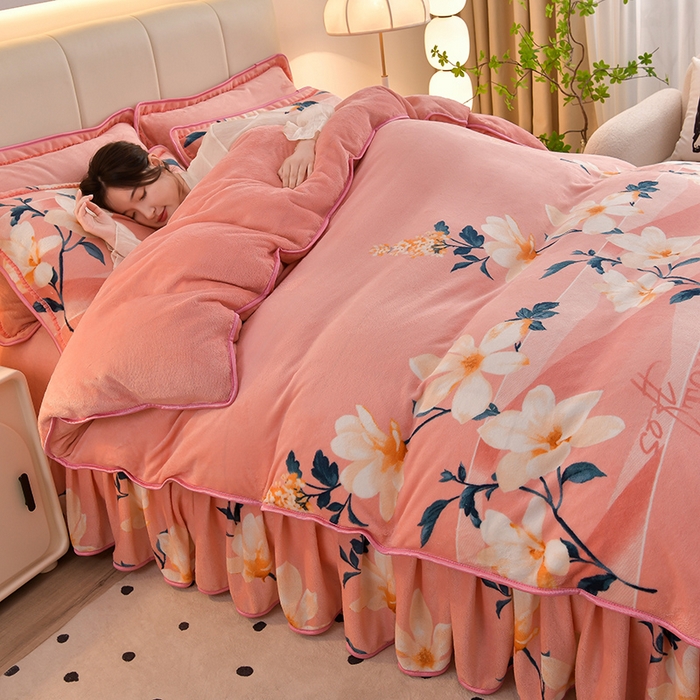 91家纺网 家纺一手货源 找家纺 绒品壹家家纺 2024新款5斤加厚金貂绒四件套 多姿多彩