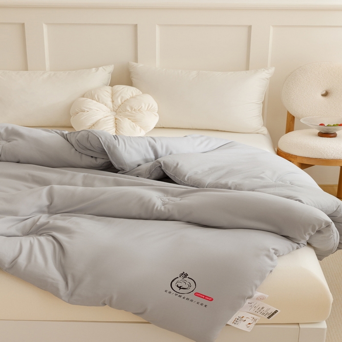 91家纺网 家纺一手货源 找家纺 卡派 2024新款水洗棉全棉新疆棉花被子被芯 P标-灰色