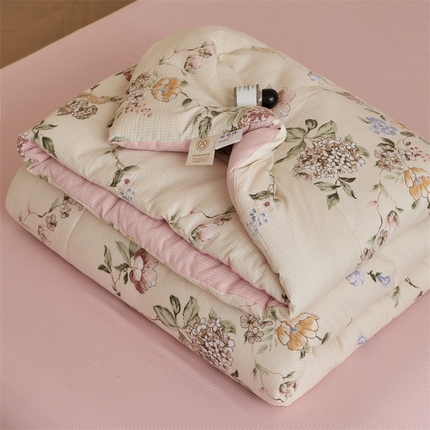 91家纺网 家纺一手货源 找家纺 换种生活 2024新款A类泡泡棉羽丝绒印花冬被 俏佳人