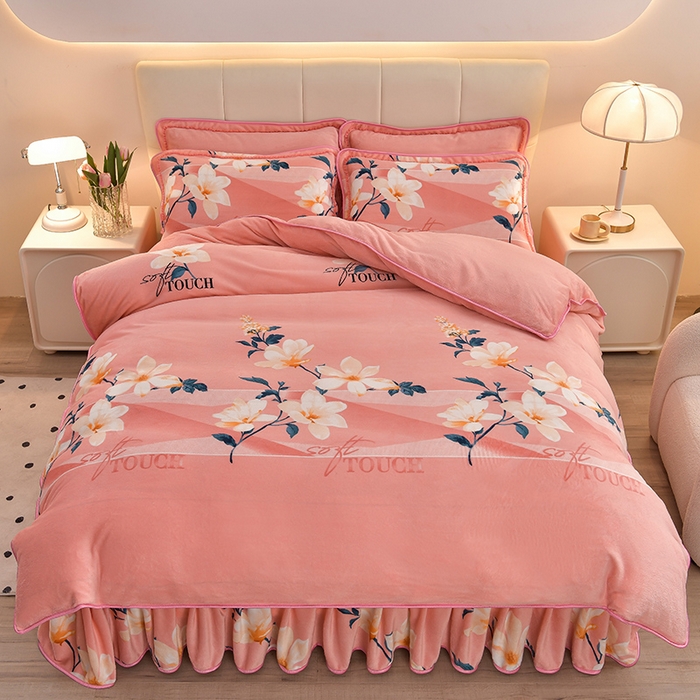 91家纺网 家纺一手货源 找家纺 绒品壹家家纺 2024新款5斤加厚金貂绒四件套 多姿多彩