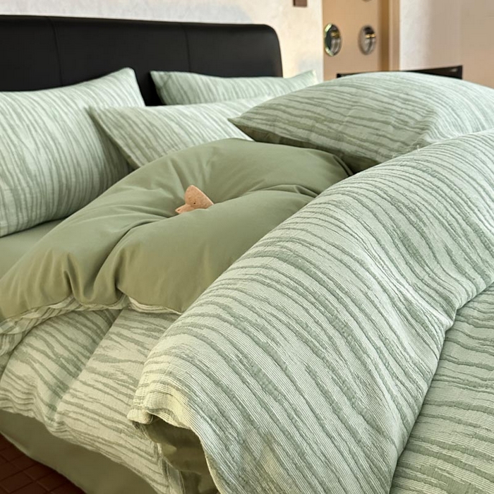 91家纺网 家纺一手货源 找家纺 （总）ab家纺 2024新款A类全棉三层纱提花四件套--米亚