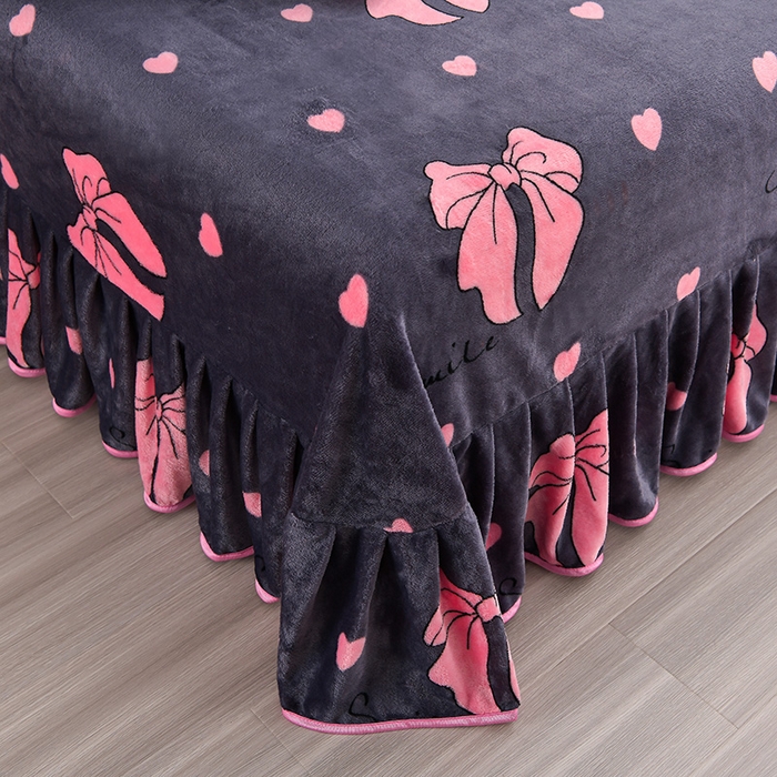 91家纺网 家纺一手货源 找家纺 绒品壹家家纺 2024新款5斤加厚金貂绒四件套 爱心结