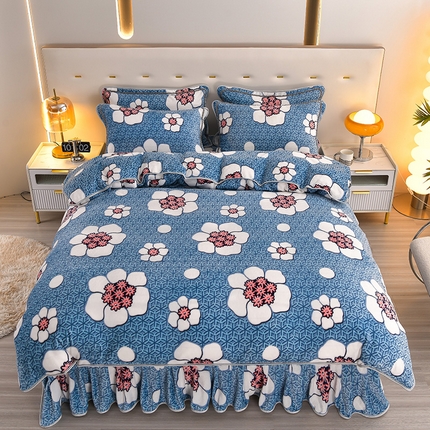 绒品壹家家纺 2024新款5斤加厚金貂绒四件套 花都