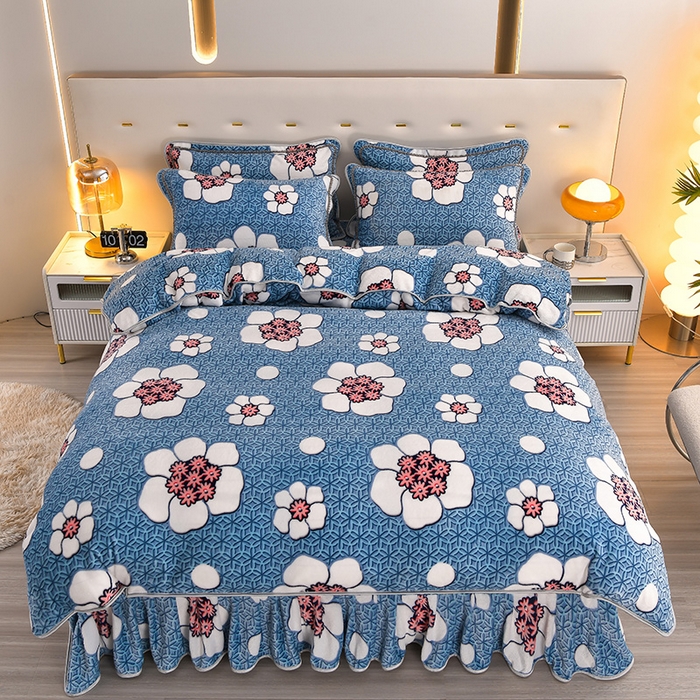 91家纺网 家纺一手货源 找家纺 绒品壹家家纺 2024新款5斤加厚金貂绒四件套 花都