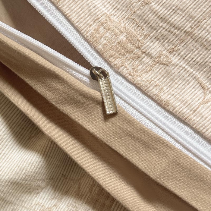 91家纺网 家纺一手货源 找家纺 2024新款A类全棉三层纱提花四件套--茵荔 茵荔-米咖