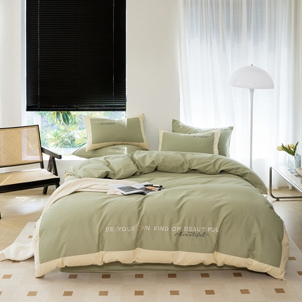 91家纺网 家纺一手货源 找家纺 EH家居 2024新款全棉磨毛四件套-知己系列 知己-青