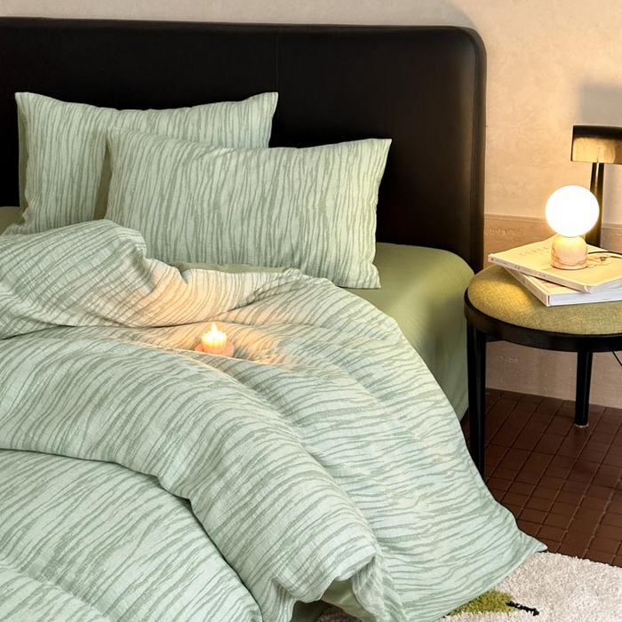 91家纺网 家纺一手货源 找家纺 ab家纺 2024新款A类全棉三层纱提花四件套--米亚 米亚  绿