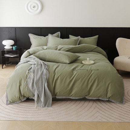 （总）EH家居 2024新款全棉磨毛绣花西海岸风四件套