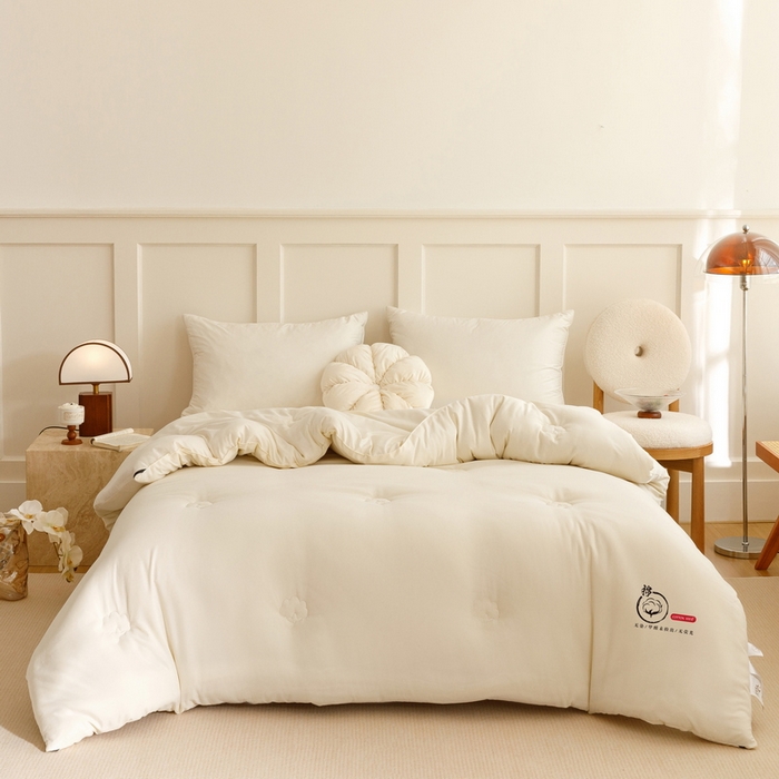 91家纺网 家纺一手货源 找家纺 卡派 2024新款水洗棉全棉新疆棉花被子被芯 P标-白色