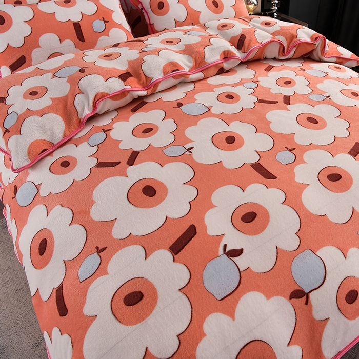 91家纺网 家纺一手货源 找家纺 绒品壹家家纺 2024新款5斤加厚金貂绒四件套 花满庭