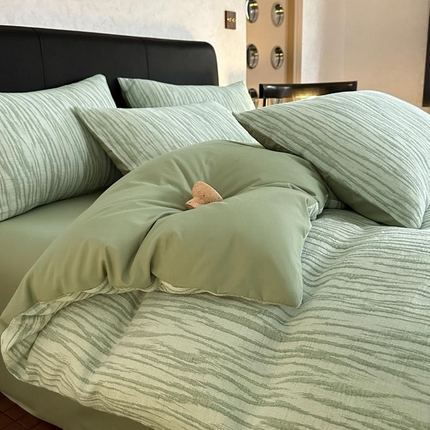 91家纺网 家纺一手货源 找家纺 （总）ab家纺 2024新款A类全棉三层纱提花四件套--米亚