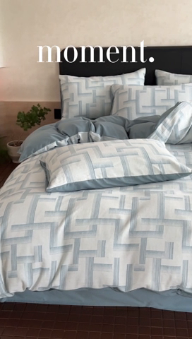 91家纺网 家纺一手货源 找家纺 ab家纺 2024新款A类全棉三层纱提花四件套--奥德赛 奥德赛  浅蓝