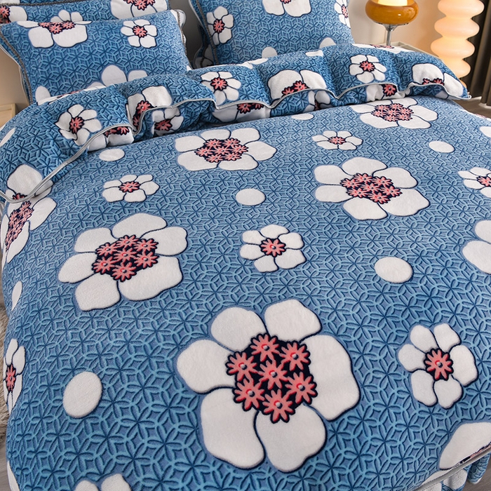 91家纺网 家纺一手货源 找家纺 绒品壹家家纺 2024新款5斤加厚金貂绒四件套 花都