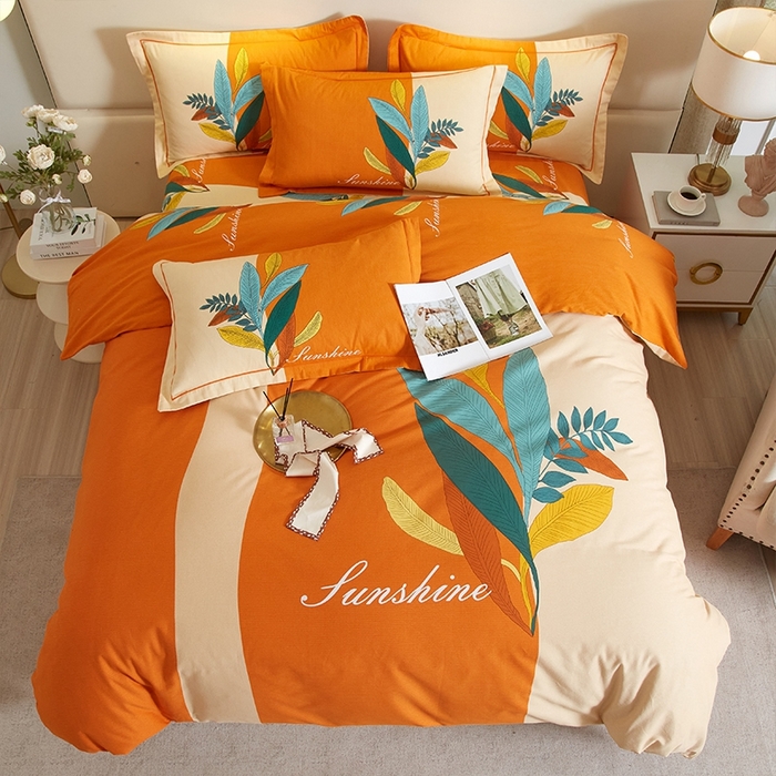 91家纺网 家纺一手货源 找家纺 格里芬家纺 2025新款全棉加厚大版磨毛纯棉磨毛四件套 金枝玉叶