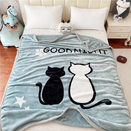 91家纺网 家纺一手货源 找家纺 （总）卡奥家纺 2024新款大版双层卡通云貂绒毛毯学生毯