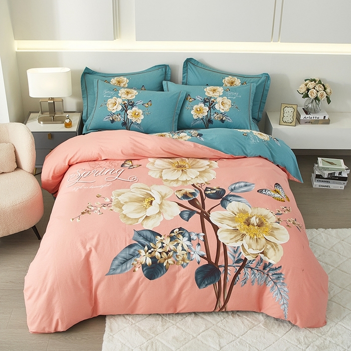 91家纺网 家纺一手货源 找家纺 格里芬家纺 2025新款全棉加厚大版磨毛纯棉磨毛四件套 美好时代