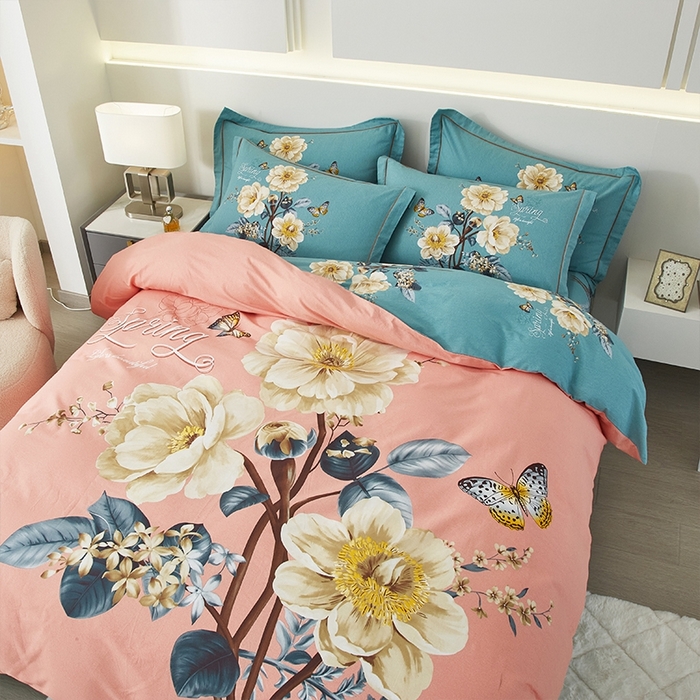 91家纺网 家纺一手货源 找家纺 格里芬家纺 2025新款全棉加厚大版磨毛纯棉磨毛四件套 美好时代