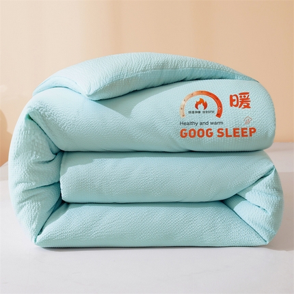 91家纺网 家纺一手货源 找家纺 换种生活 2024新款A类泡泡棉羽丝绒暖系列冬被 泡泡-天空蓝