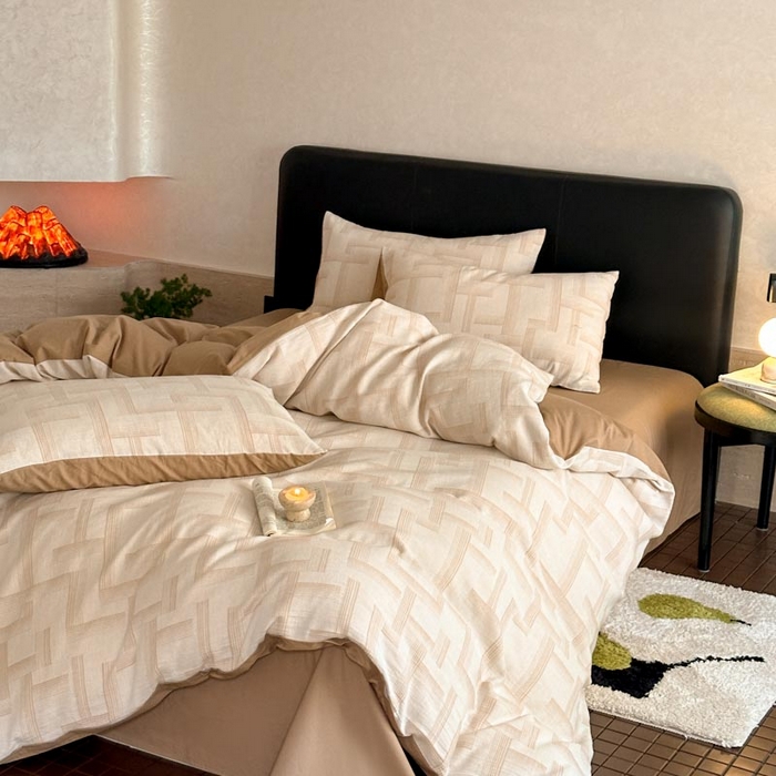 91家纺网 家纺一手货源 找家纺 ab家纺 2024新款A类全棉三层纱提花四件套--奥德赛 奥德赛 米咖