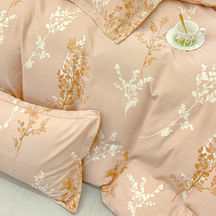 91家纺网 家纺一手货源 找家纺 U品汇 2024新品喷气生态加厚长绒棉纯棉全棉磨毛印花四件套小清新床单床笠直播 花枝江南-咖