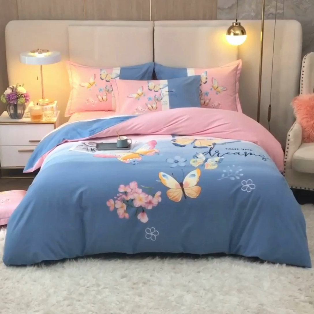 91家纺网 家纺一手货源 找家纺 格里芬家纺 2025新款全棉加厚大版磨毛纯棉磨毛四件套 巴特弗