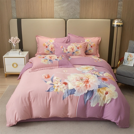 91家纺网 家纺一手货源 找家纺 （总）曼秀琳 2025秋冬新款全棉磨毛印花四件套