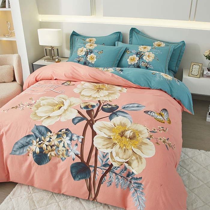 91家纺网 家纺一手货源 找家纺 格里芬家纺 2025新款全棉加厚大版磨毛纯棉磨毛四件套 美好时代