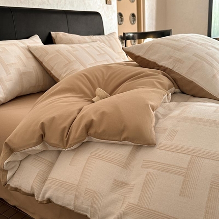 91家纺网 家纺一手货源 找家纺 ab家纺 2024新款A类全棉三层纱提花四件套--奥德赛 奥德赛 米咖