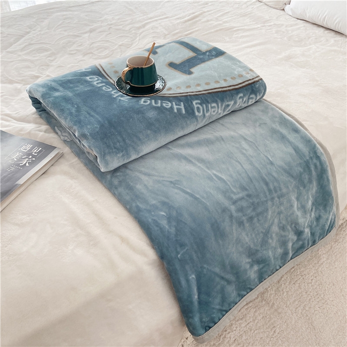 91家纺网 家纺一手货源 找家纺 卡奥家纺 2024新款轻奢风大版花双层云貂绒毛毯加厚带拉链云毯被套盖毯 花趣-蓝