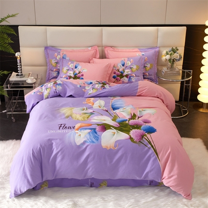 91家纺网 家纺一手货源 找家纺 （总）曼秀琳 2025秋冬新款全棉磨毛印花四件套