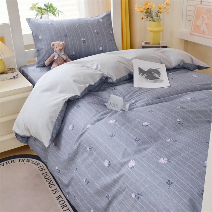 91家纺网 家纺一手货源 找家纺 2024新款学生宿舍.13372印花三件套 花枝