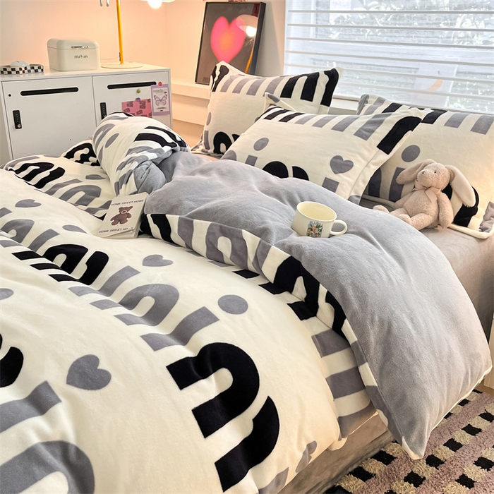 91家纺网 家纺一手货源 找家纺 （总）启程家纺 2024新款A类秋冬INS风牛奶绒四件套