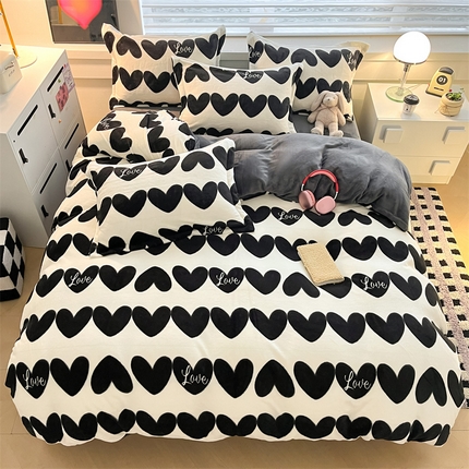 91家纺网 家纺一手货源 找家纺 （总）启程家纺 2024新款A类秋冬INS风牛奶绒四件套