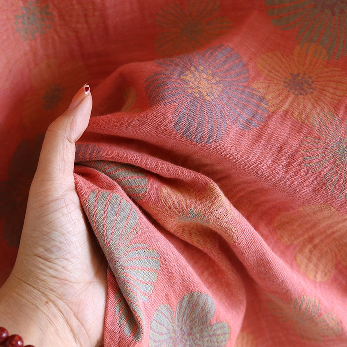 91家纺网 家纺一手货源 找家纺 （总）洛兰沙家居馆【只代发】【只代发】 2024新款全棉色织提花国风长袖长裤睡衣女四季薄款圆领套头家居服套装可外穿