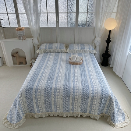 91家纺网 家纺一手货源 找家纺 （总）佰织鑫家居（会员-5元） 2024春秋新款韩系小熊全棉高温砂洗棉花床盖款春秋被四件套