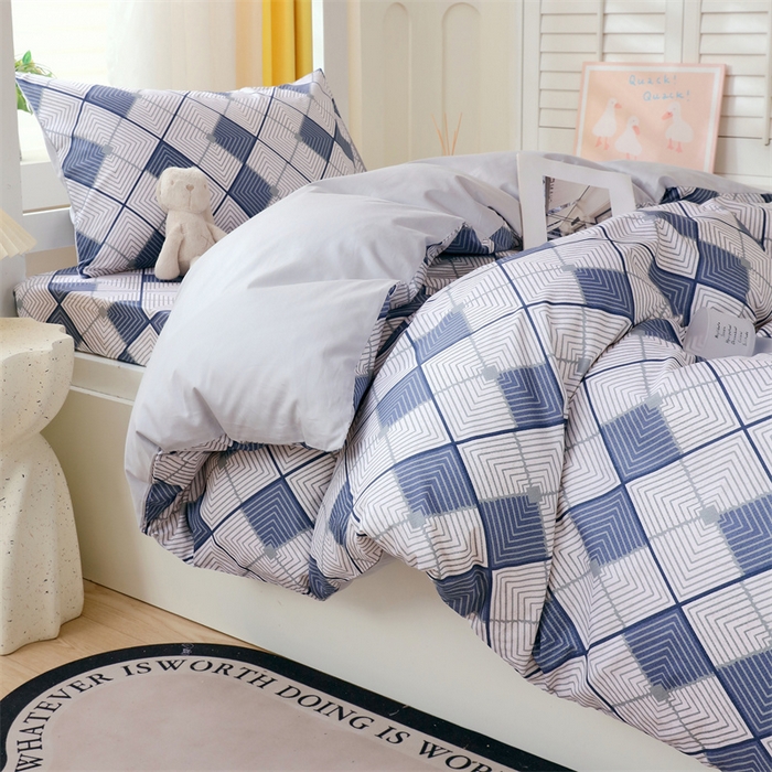 91家纺网 家纺一手货源 找家纺 2024新款学生宿舍.13372印花三件套 灵动-兰