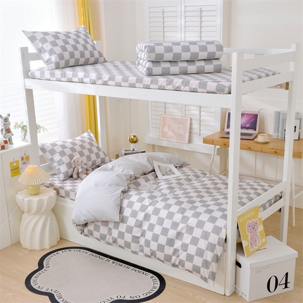 2024新款学生宿舍.13372印花三件套 格子韵律