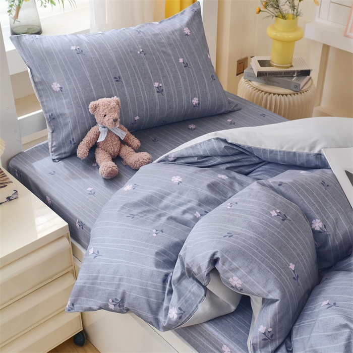 91家纺网 家纺一手货源 找家纺 2024新款学生宿舍.13372印花三件套 花枝